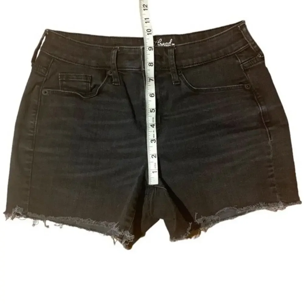 Universal Thread High Rise Midi Denim Shorts Black Size 2 - Picture 6 of 7